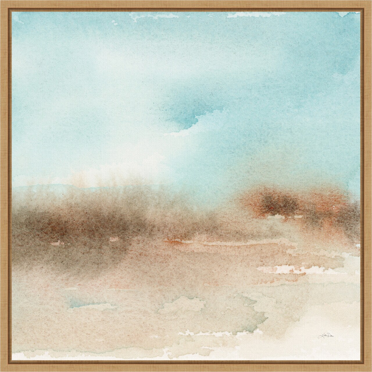 Desert Landscape II by Katrina Pete 16-in. W x 16-in. H. Canvas Wall Art Print Framed in Natural